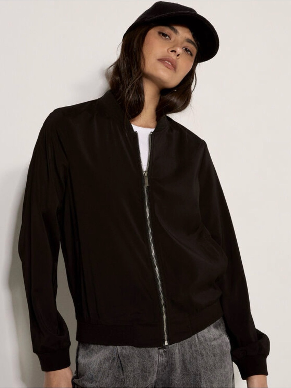 Apricot 🍑- Black Bomber Jacket